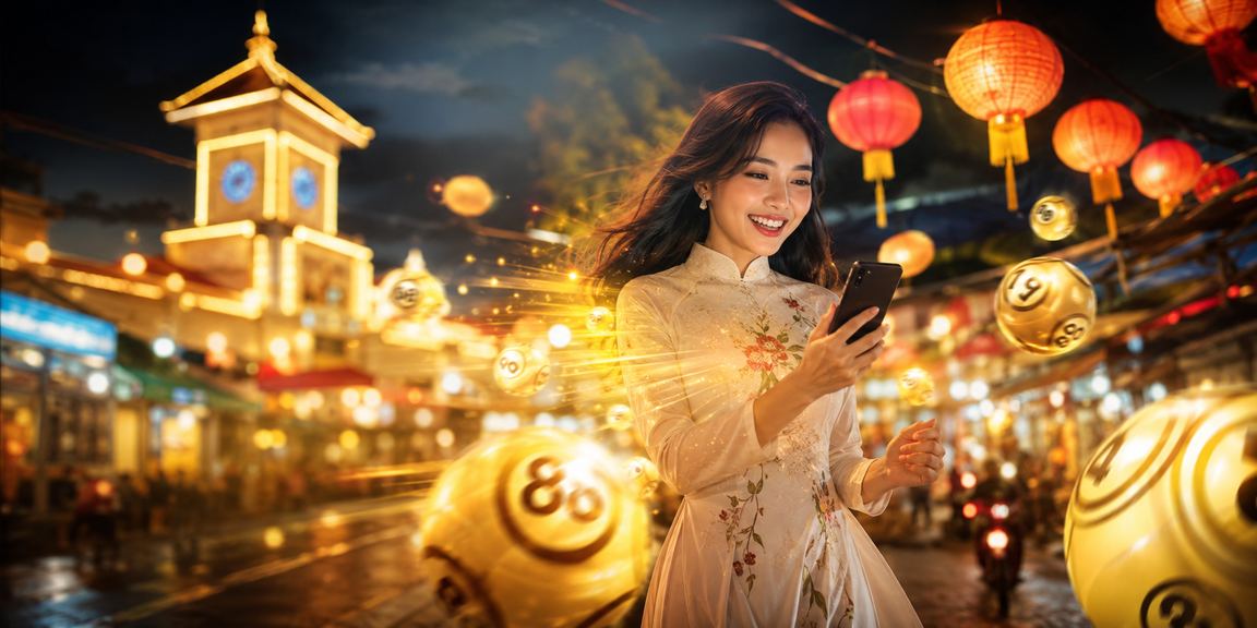 Người dùng TP. Hồ Chí Minh kiểm tra kết quả xổ số tại chợ đêm qua điện thoại