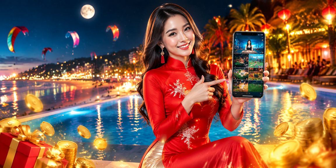 Người dùng Mũi Né trải nghiệm casino app trực tuyến trong trang phục áo dài